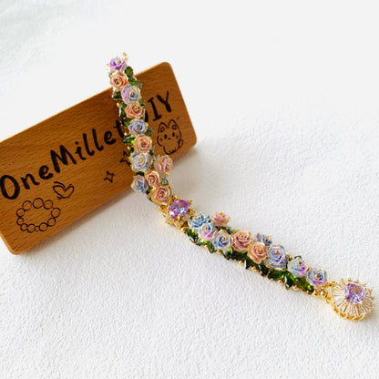 Pulsera de aguamarina y perla hecha a mano