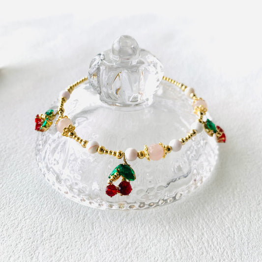 Pulsera de aguamarina y perla hecha a mano