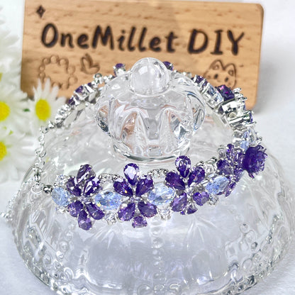 Handgefertigtes Perlen- und Aquamarinarmband