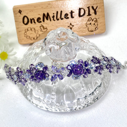 Handgefertigtes Perlen- und Aquamarinarmband