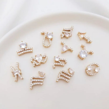 OneMillet Zircon Zodiac Sign Spacer Beads and Pendants for Bracelets & Necklaces
