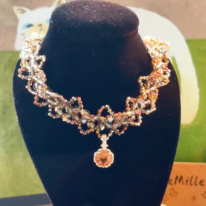 Pulsera de aguamarina y perla hecha a mano