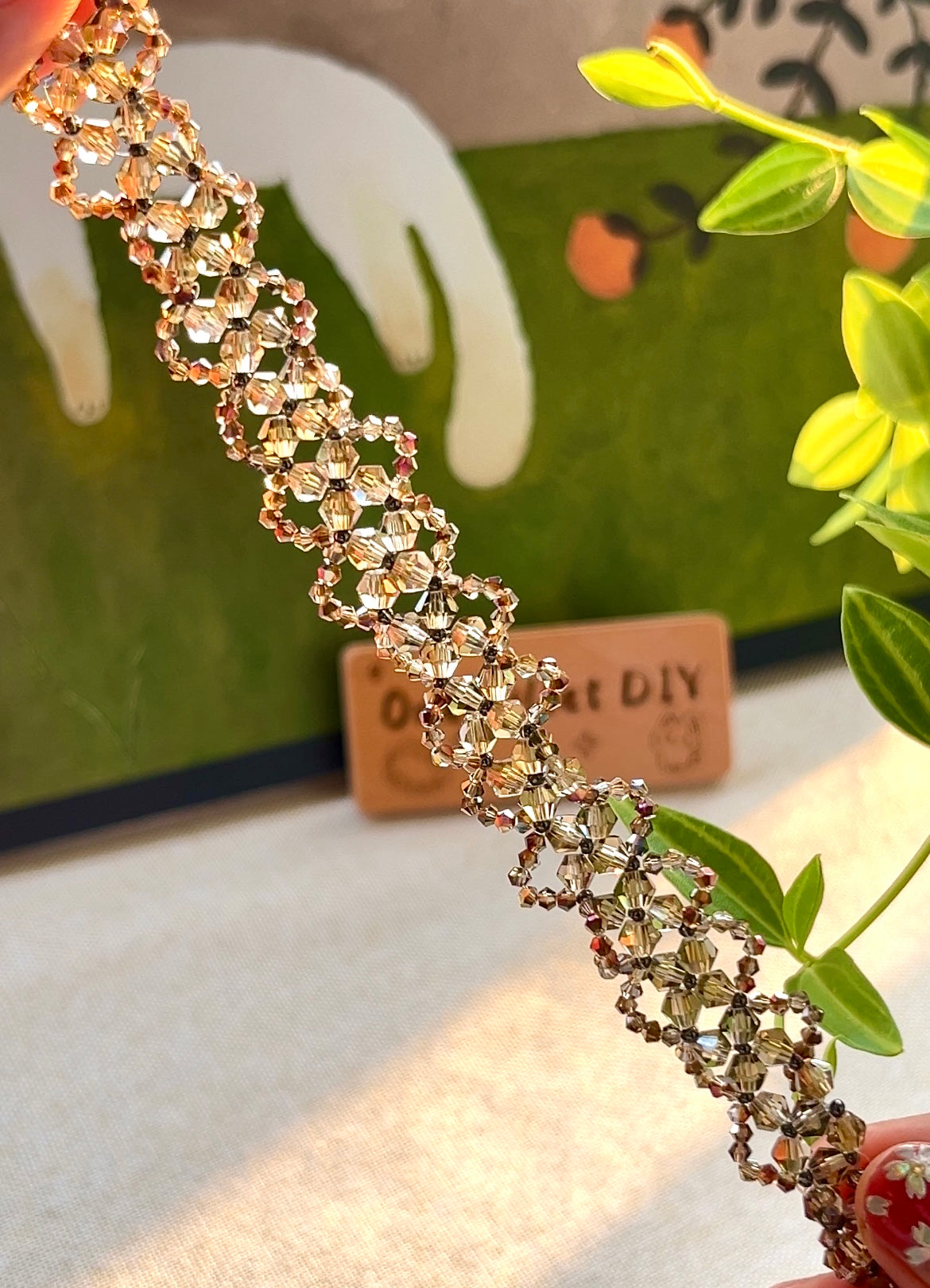 Pulsera de aguamarina y perla hecha a mano