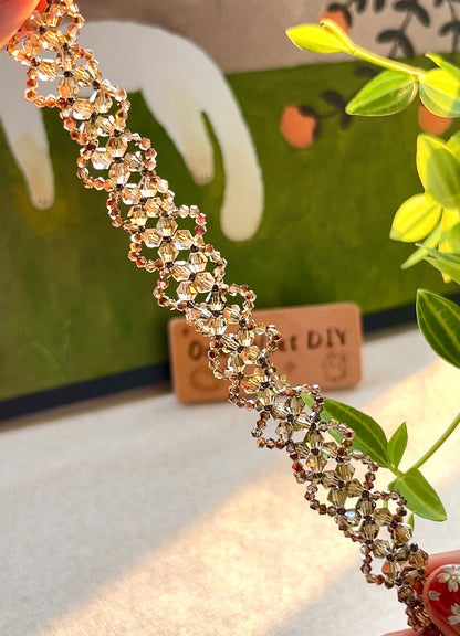 Pulsera de aguamarina y perla hecha a mano