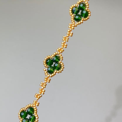 Pulsera de aguamarina y perla hecha a mano