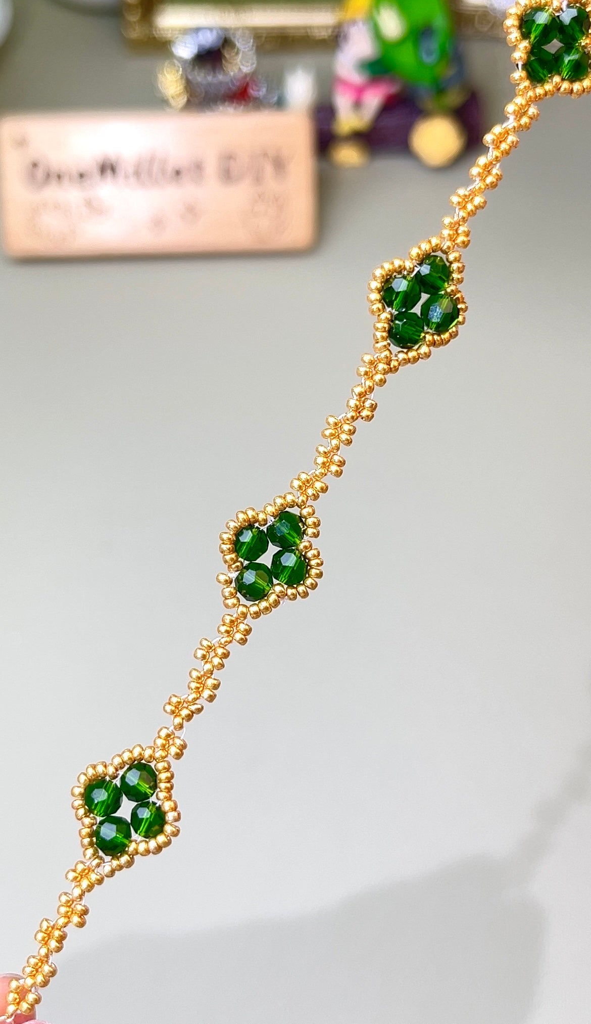 Pulsera de aguamarina y perla hecha a mano