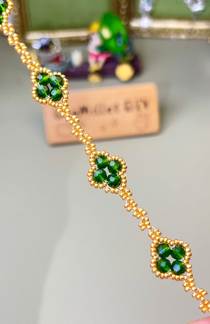 Pulsera de aguamarina y perla hecha a mano