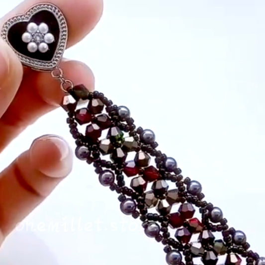 Handgefertigtes Perlen- und Aquamarinarmband