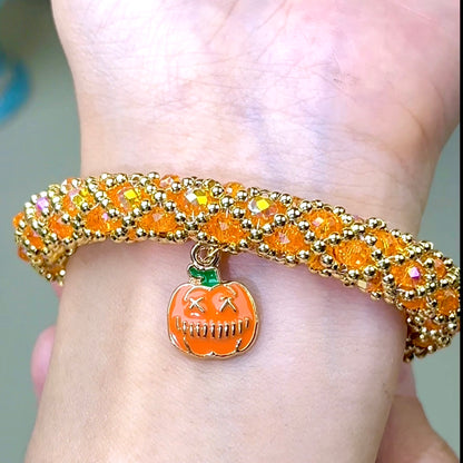 Pulsera de aguamarina y perla hecha a mano