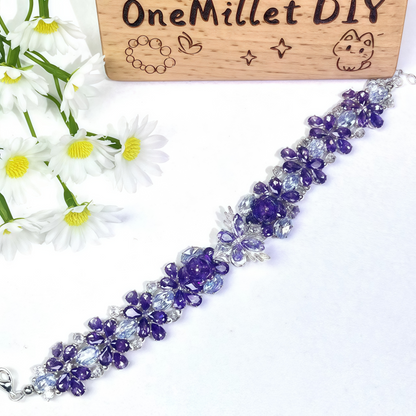 Handgefertigtes Perlen- und Aquamarinarmband