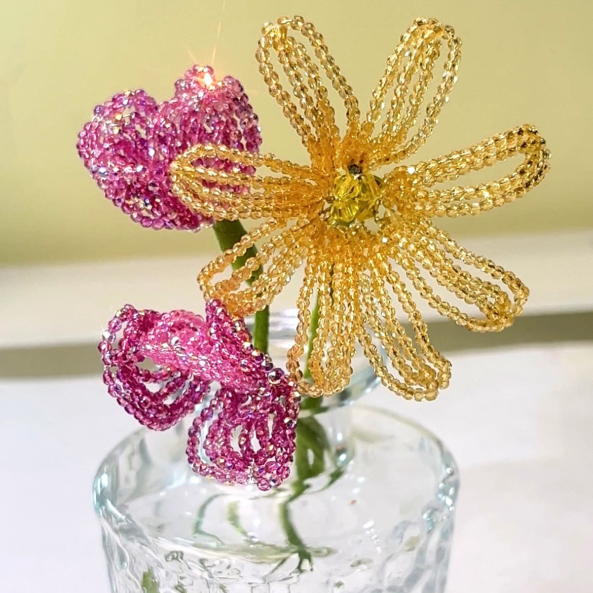 Pulsera de aguamarina y perla hecha a mano