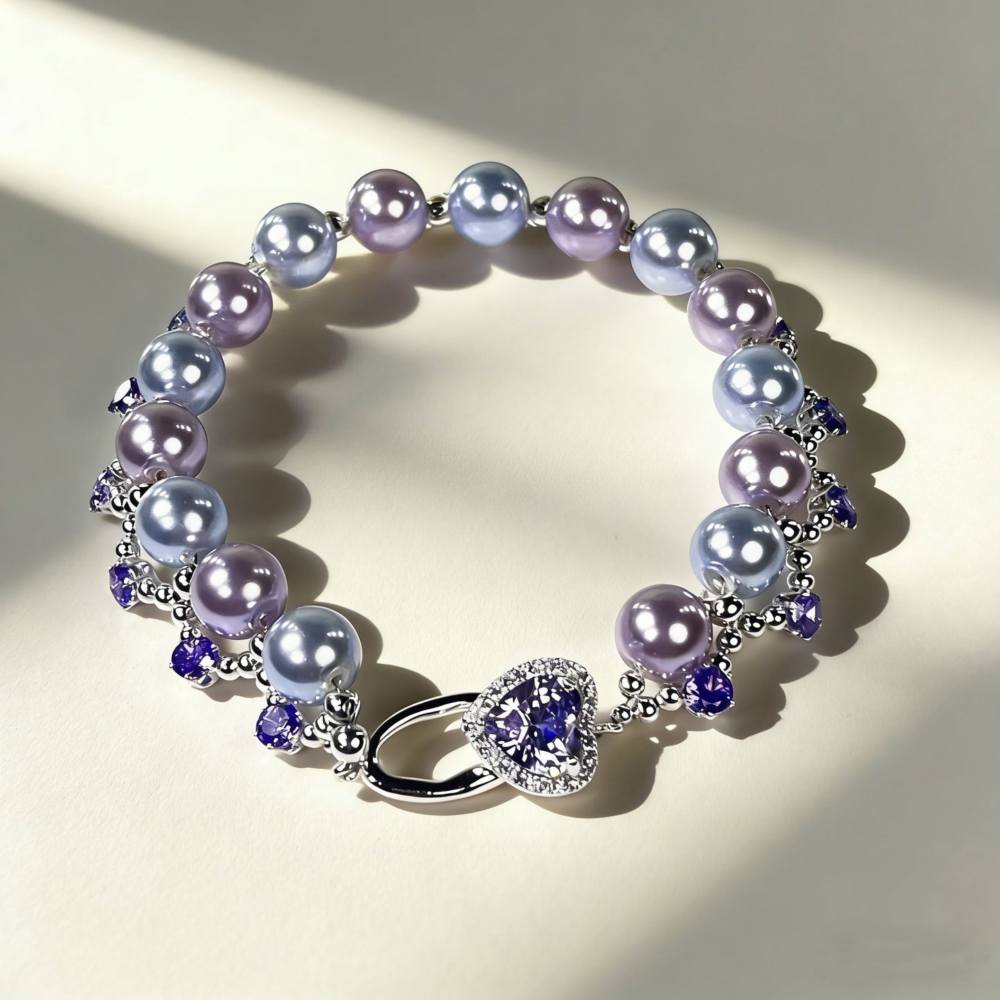 OneMillet Kit-M60 Purple Zircon & Pearls Handmade Bracelet DIY Kit