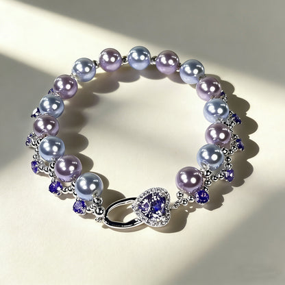 OneMillet Kit-M60 Purple Zircon & Pearls Handmade Bracelet DIY Kit