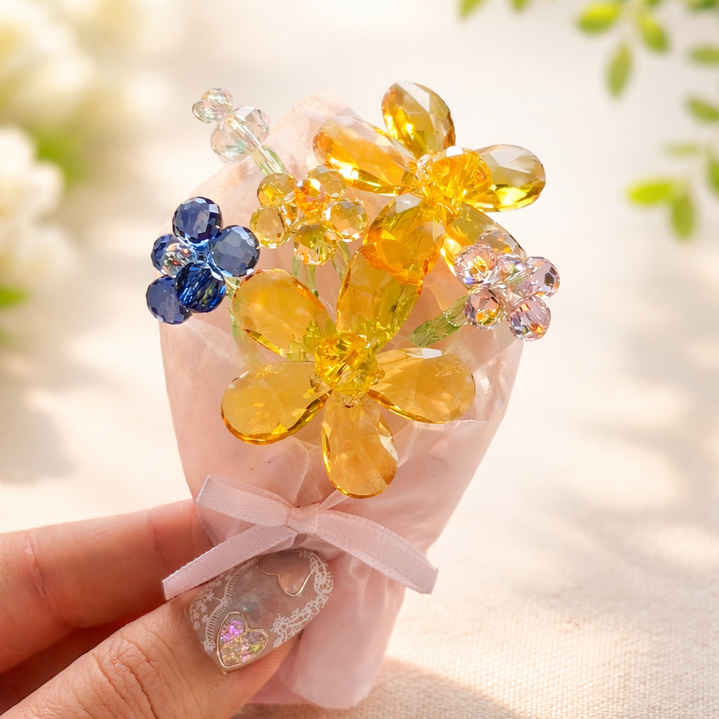 OneMillet Crystal Flower Bouquet Handmade Flower Material DIY Kit