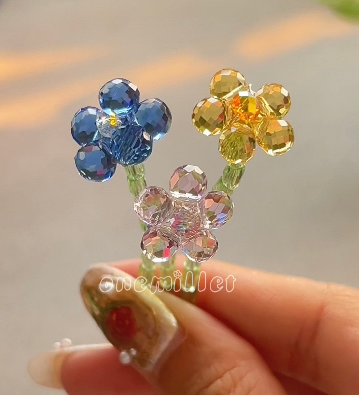 OneMillet Crystal Flower Bouquet Handmade Flower Material DIY Kit