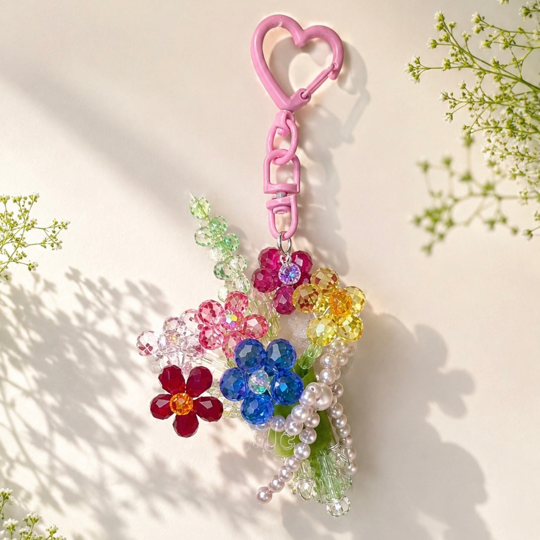 OneMillet Crystal Flower Keychain Kit-M560 Handmade Flower Material DIY Kit