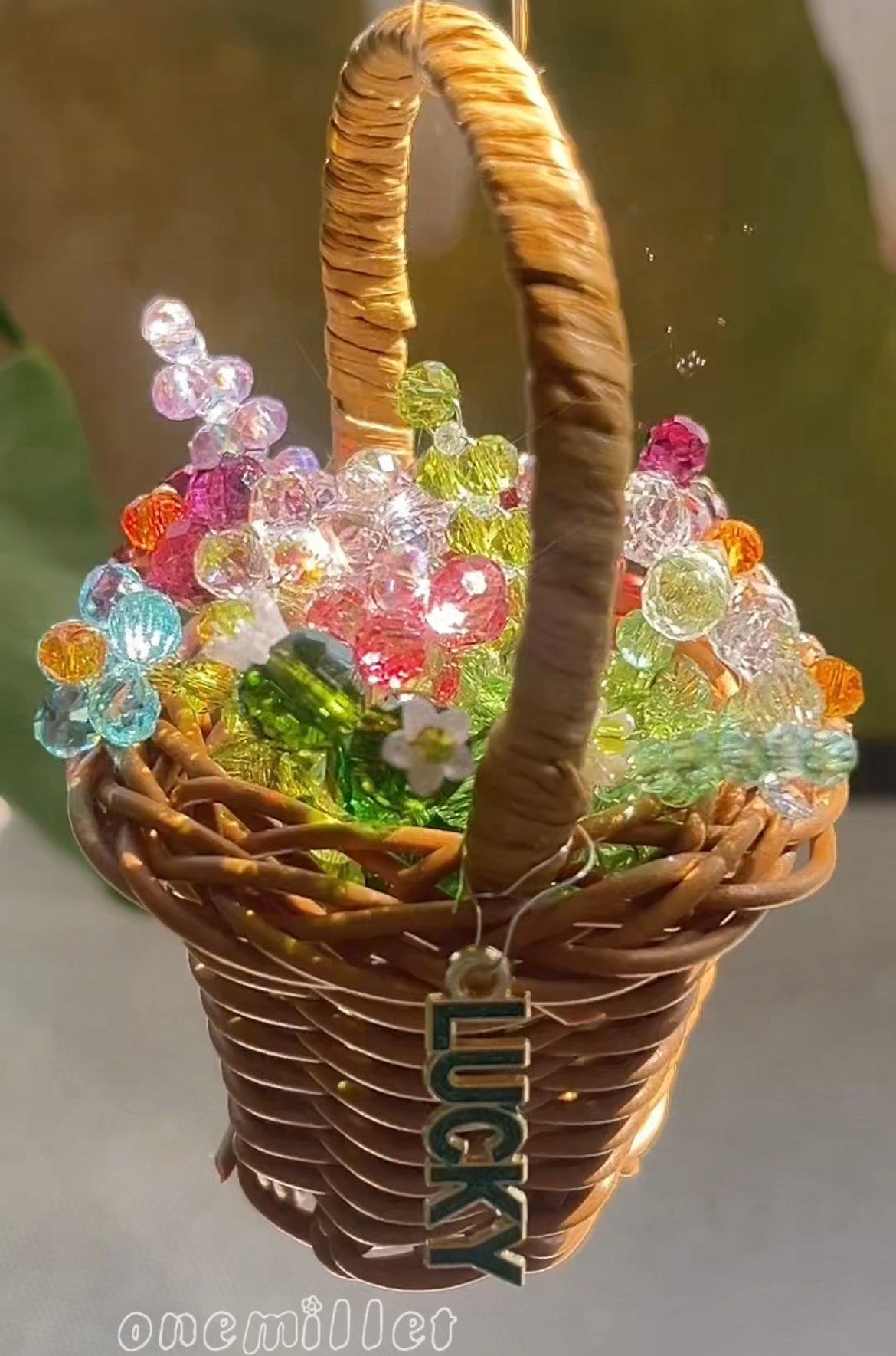 OneMillet Crystal Flower Bouquet Kit-M660 Handmade Flower Material DIY Kit Basket includes