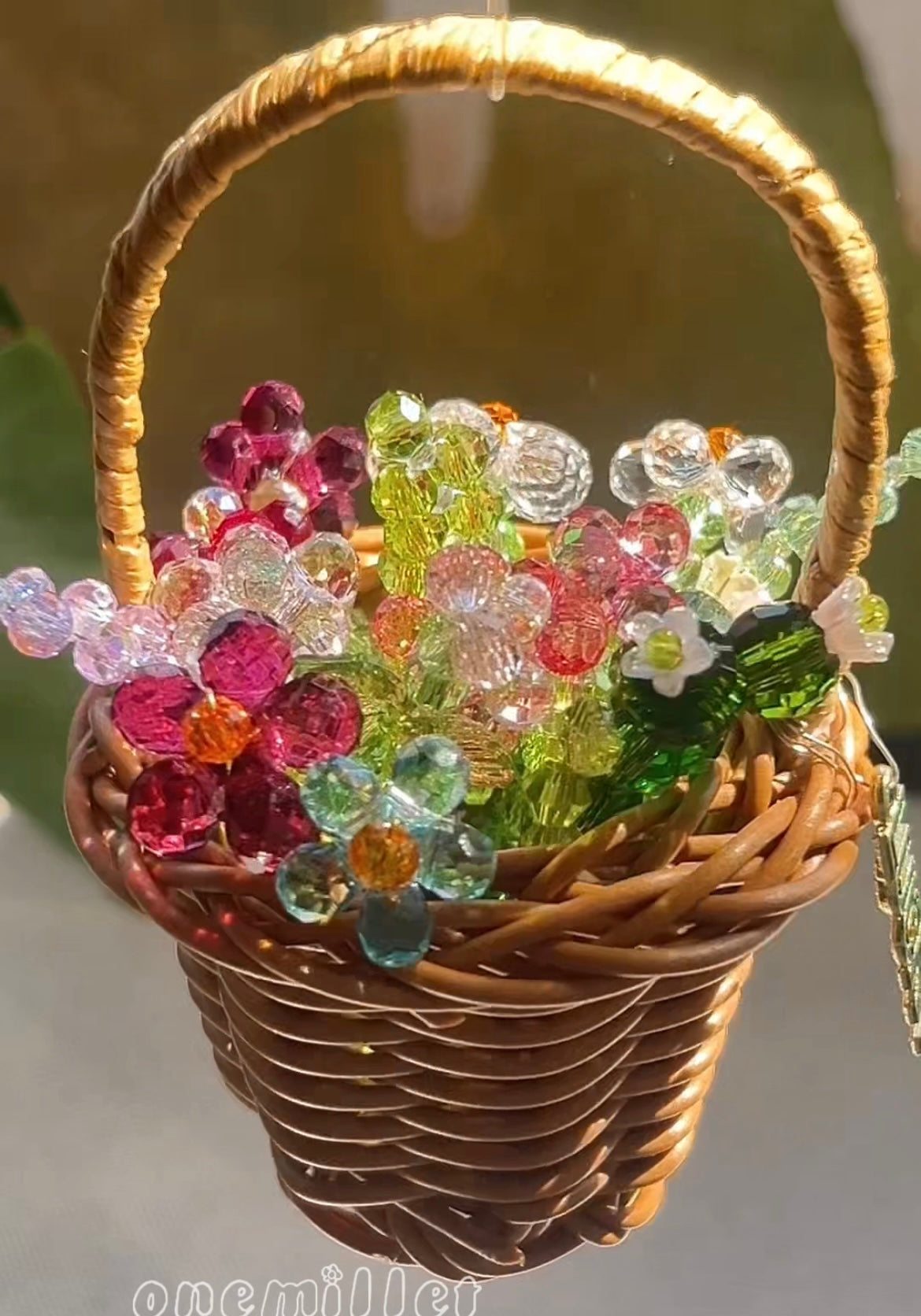 OneMillet Crystal Flower Bouquet Kit-M660 Handmade Flower Material DIY Kit Basket includes