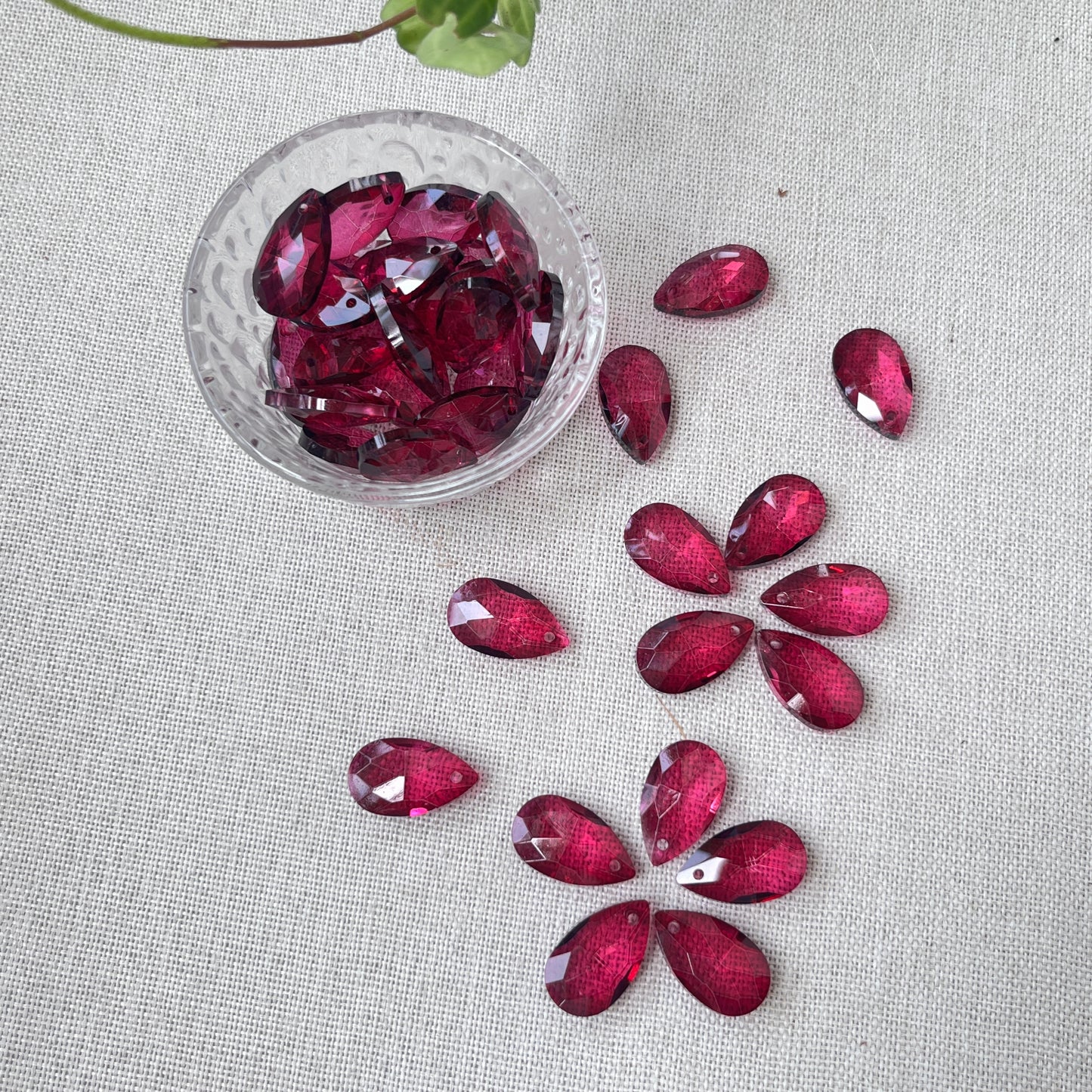 Large Teardrop Crystal Beads for Handmade Flower Crafting