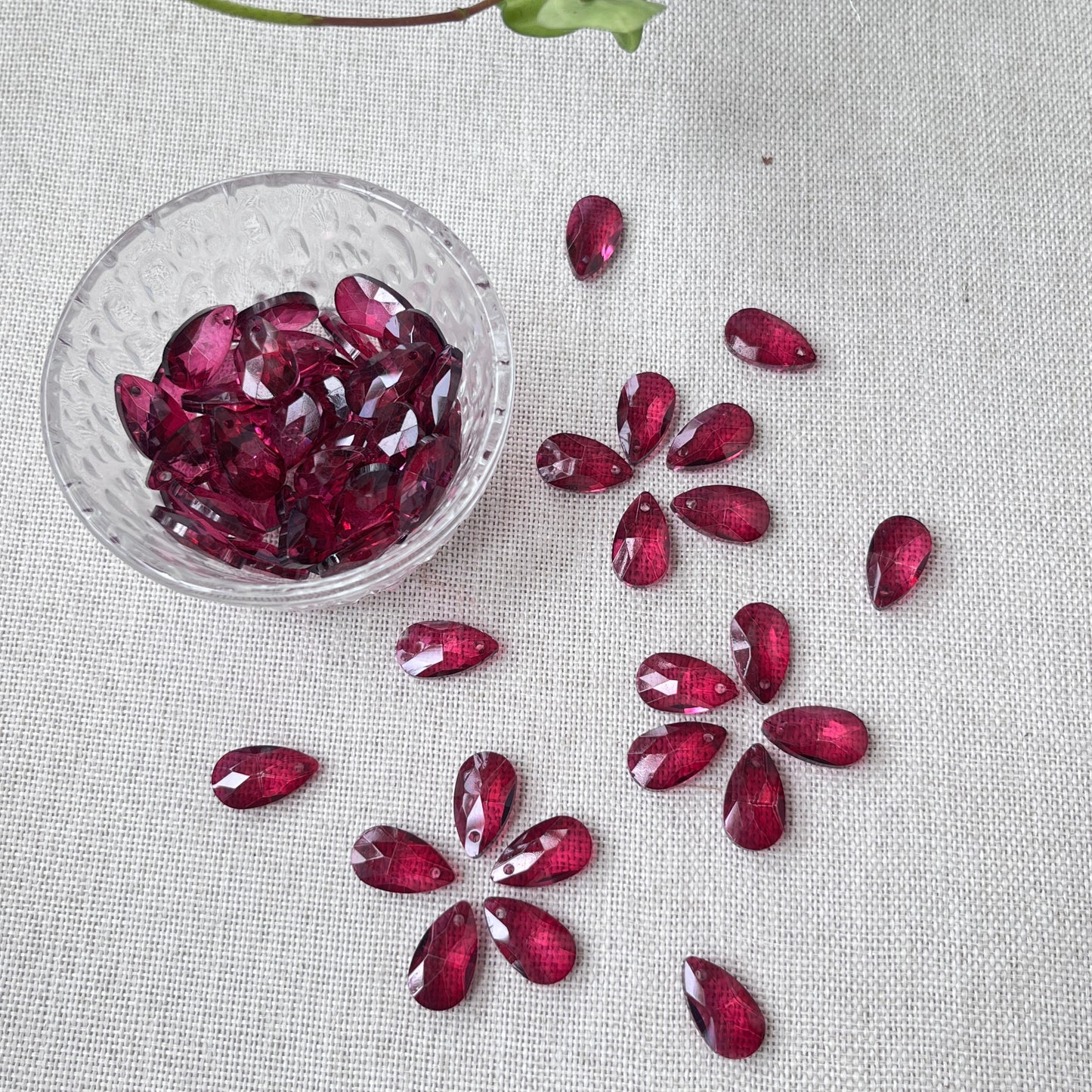 Large Teardrop Crystal Beads for Handmade Flower Crafting