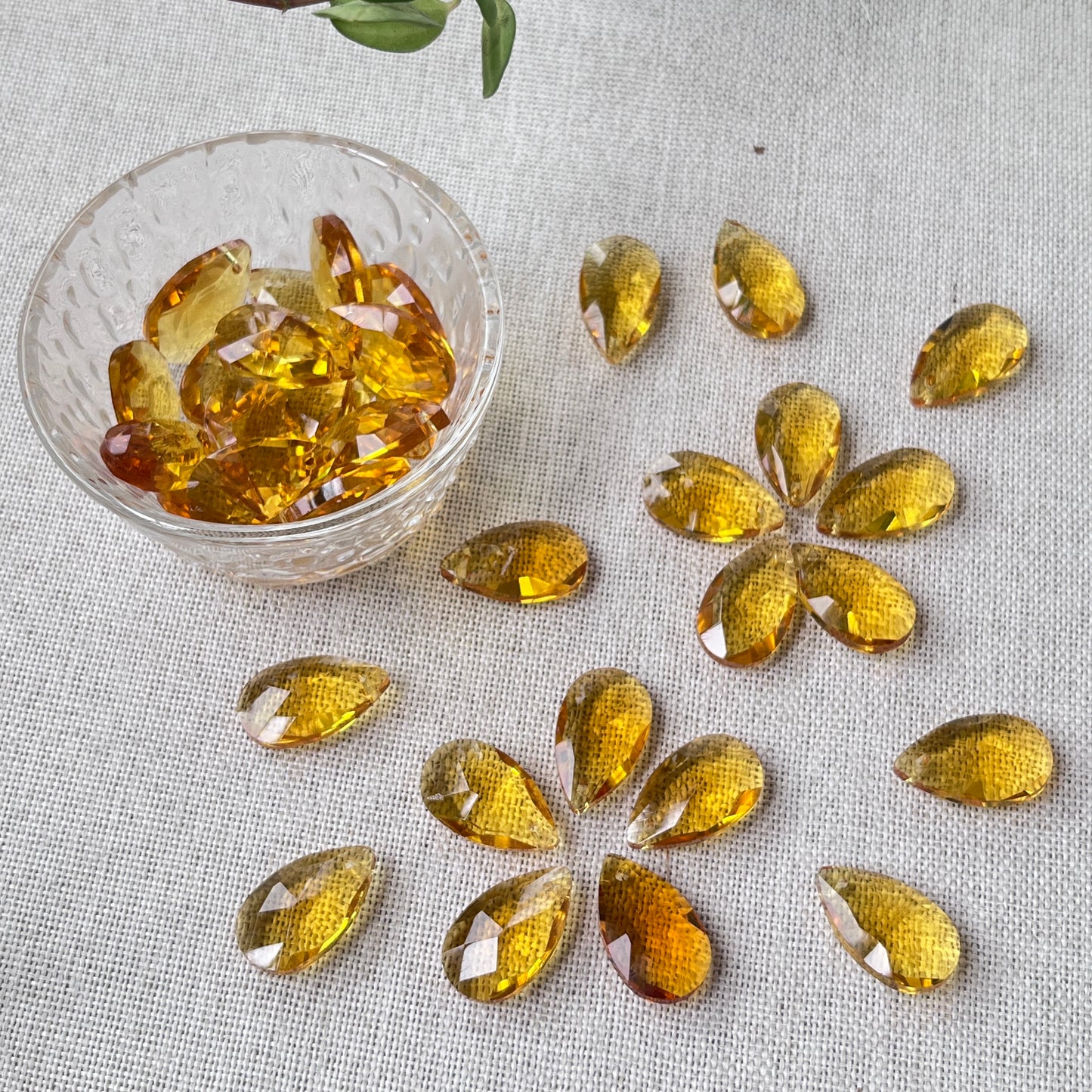 Large Teardrop Crystal Beads for Handmade Flower Crafting