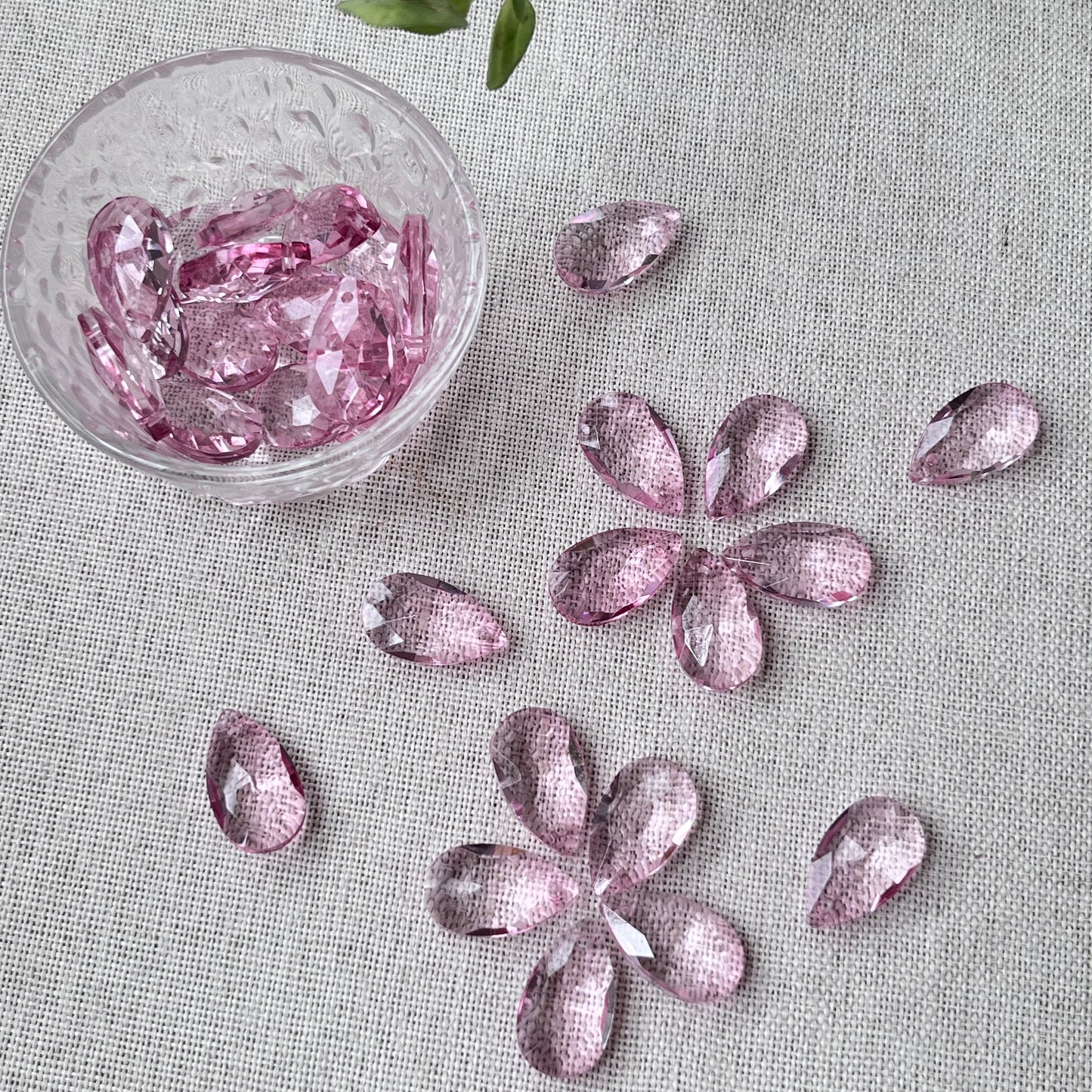 Large Teardrop Crystal Beads for Handmade Flower Crafting
