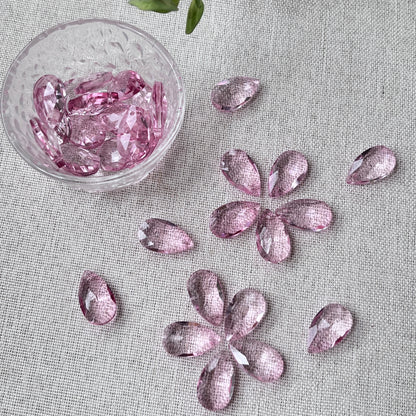 Large Teardrop Crystal Beads for Handmade Flower Crafting