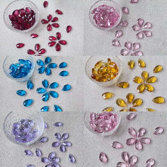 Large Teardrop Crystal Beads for Handmade Flower Crafting