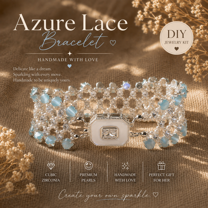 Handgefertigtes Perlen- und Aquamarinarmband