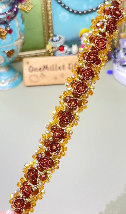 Pulsera de aguamarina y perla hecha a mano