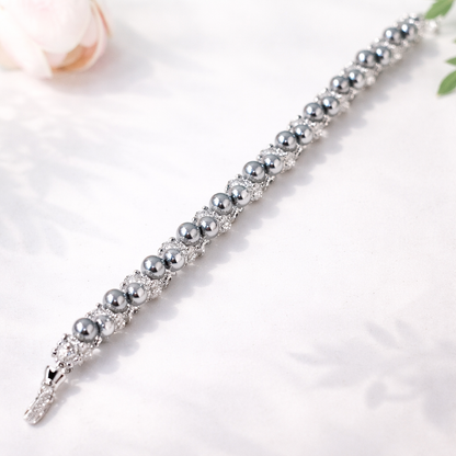 Handgefertigtes Perlen- und Aquamarinarmband