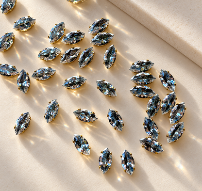 Two-Tone Smoky Blue & Black Marquise 5A Cubic Zirconia Beads  4*8mm