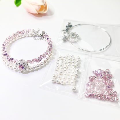 Pulsera de aguamarina y perla hecha a mano