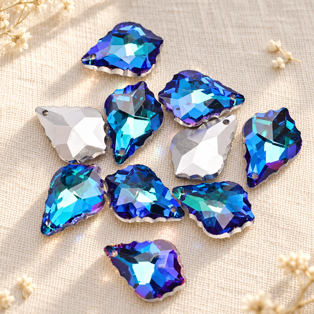Maple Leaf Teardrop Crystal Beads for Handmade Flower Crafting