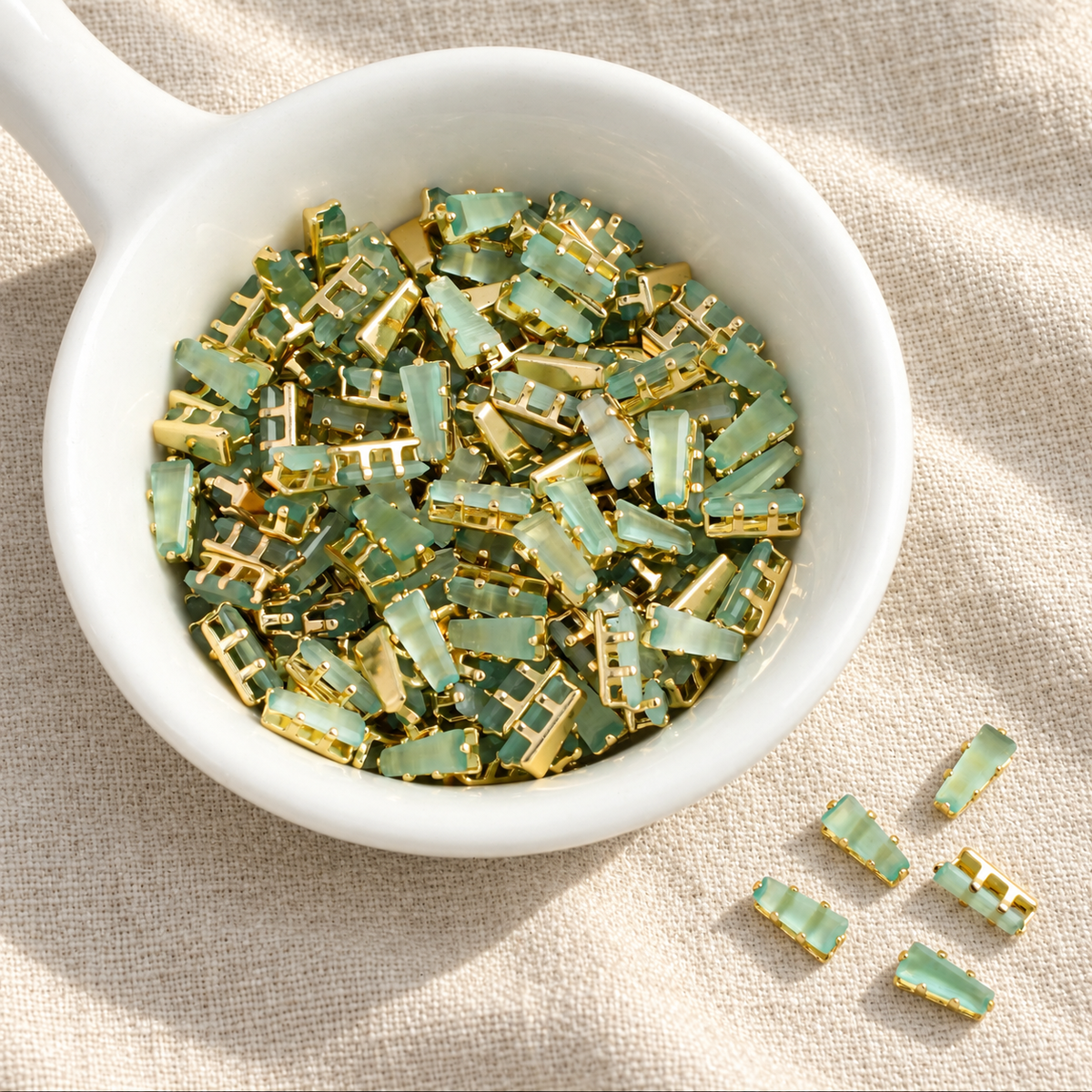 OneMillet Trapezoid Cubic Zirconia Beads 3*6.5mm