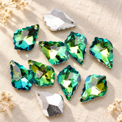 Maple Leaf Teardrop Crystal Beads for Handmade Flower Crafting