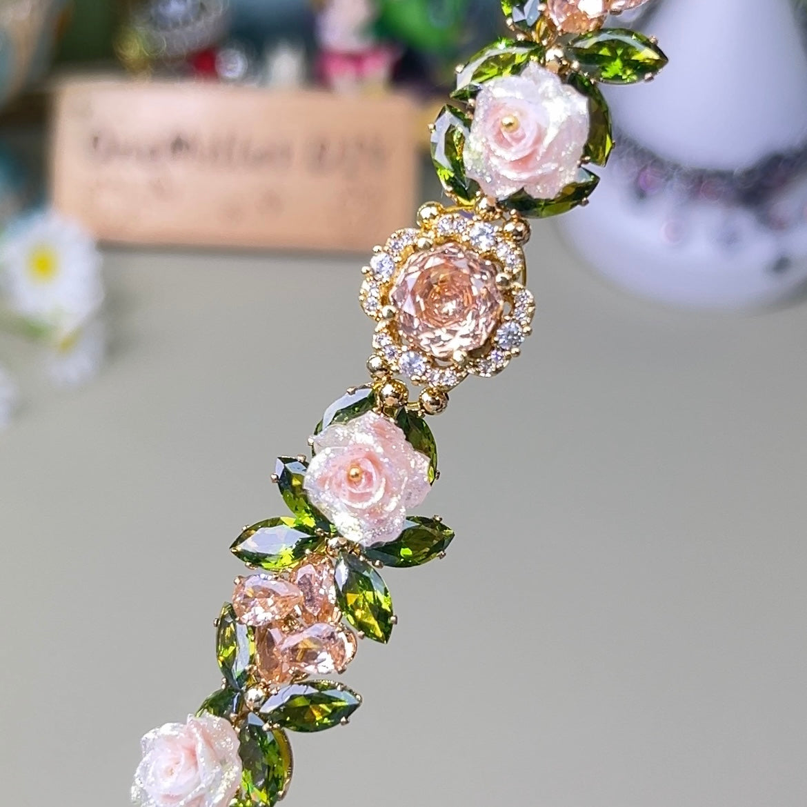 Pulsera de aguamarina y perla hecha a mano