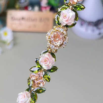 Pulsera de aguamarina y perla hecha a mano