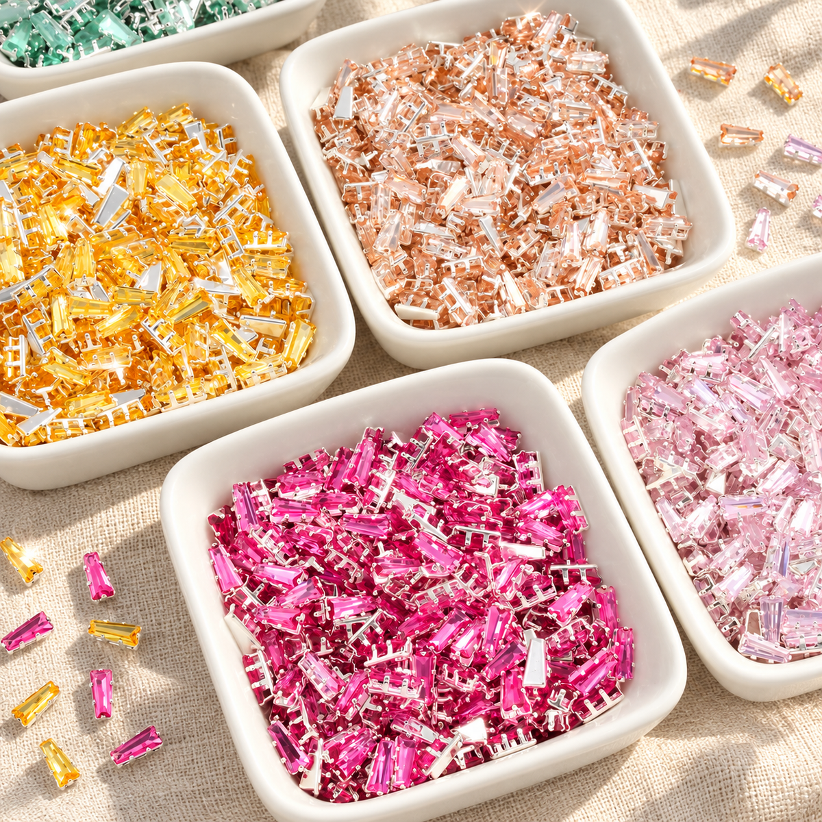 OneMillet Trapezoid Cubic Zirconia Beads 3*6.5mm