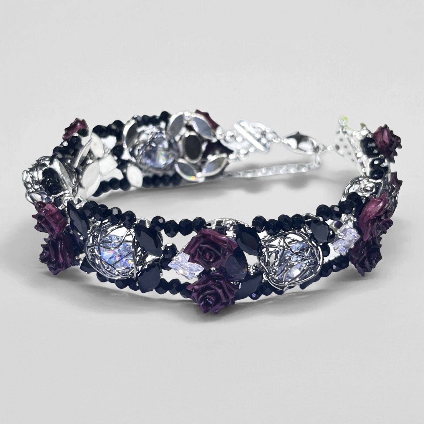 Pulsera de aguamarina y perla hecha a mano