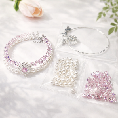 Pulsera de aguamarina y perla hecha a mano