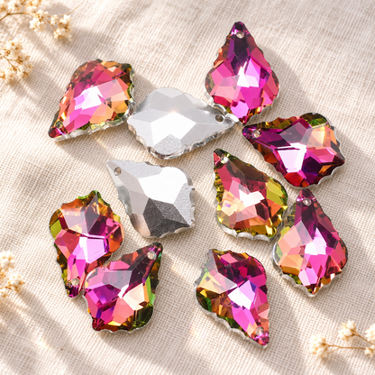 Maple Leaf Teardrop Crystal Beads for Handmade Flower Crafting