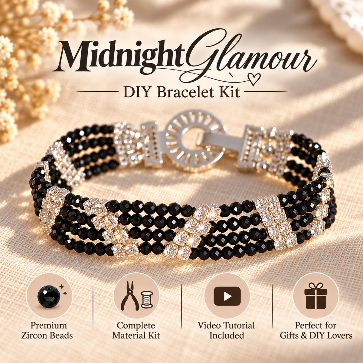 OneMillet Zirconia Bracelet Kit–M1003 All-in-One DIY Kit Handmade Jewelry Material Kit