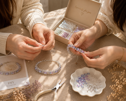 OneMillet Two-Tone 5A Zirconia Bracelet Kit–M910 All-in-One DIY Kit Handmade Jewelry Material Kit