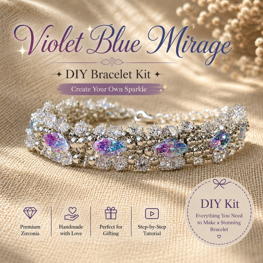 OneMillet Two-Tone 5A Zirconia Bracelet Kit–M910 All-in-One DIY Kit Handmade Jewelry Material Kit