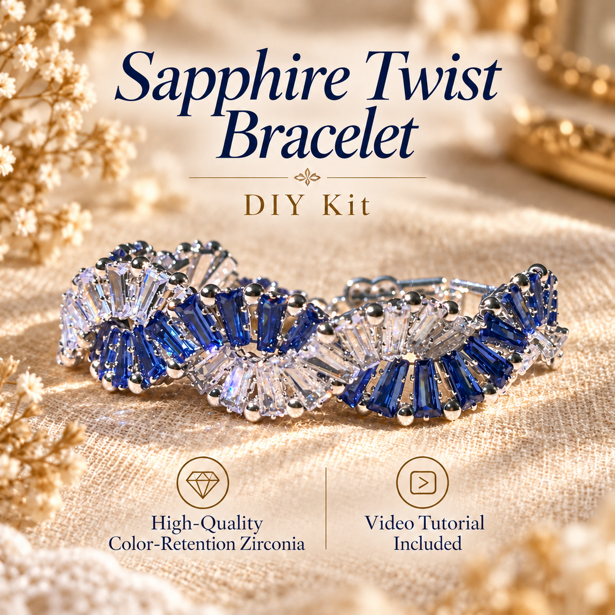 OneMillet Zirconia Bracelet Kit–M1011 All-in-One DIY Kit Handmade Jewelry Material Kit