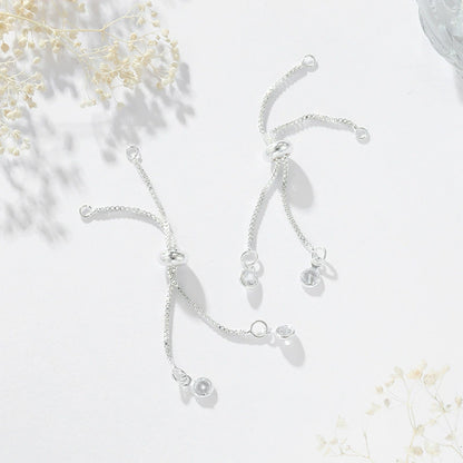 Adjustable Sliding Clasp Bracelet DIY Handmade Bracelet – Tarnish-Resistant with Zircon Pendant