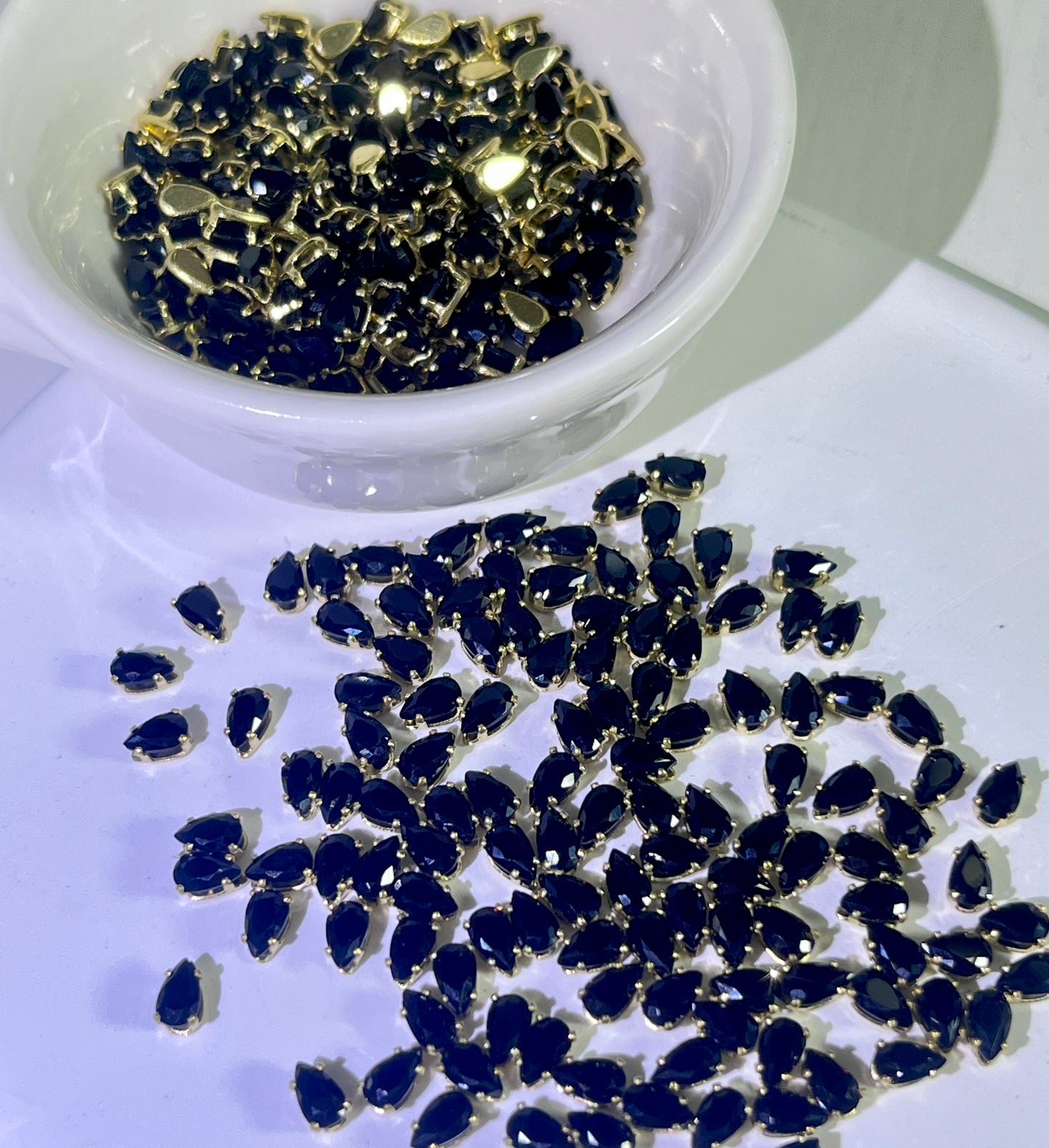 Black Zircon Pear-shape Zirconia  3*5MM Gold and Silver Plated