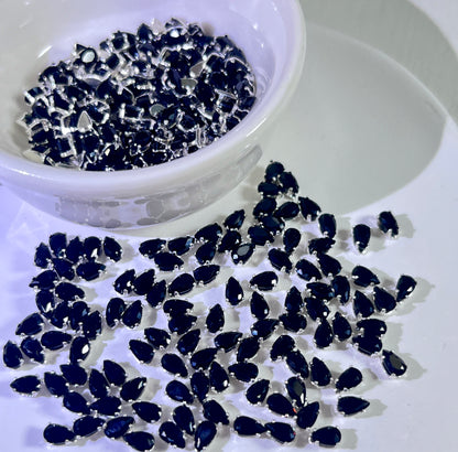 Black Zircon Pear-shape Zirconia  3*5MM Gold and Silver Plated