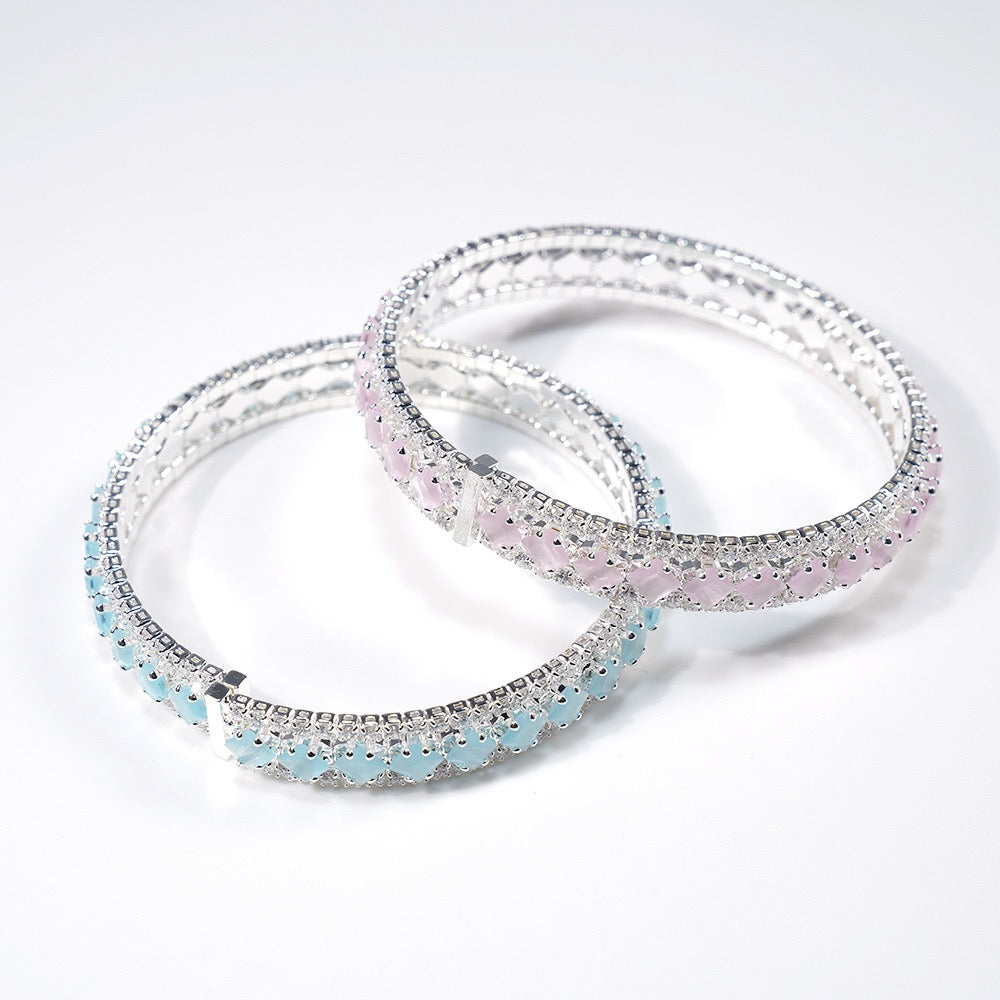 Pulsera de aguamarina y perla hecha a mano